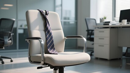 Office Chair with Necktie in Modern Workplace