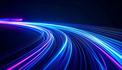 Abstract Light Trails with Night Road.