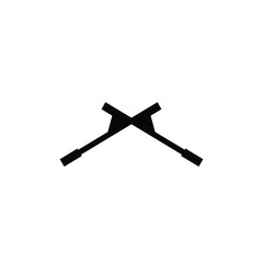 Black cross shape with angled arms white abstract