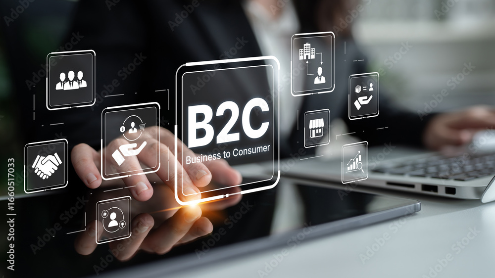 Poster b2c strategy focus on delivery products directly to consumer. successful b2c model enhance consumer 
