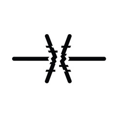 Broken connection symbol line abstract