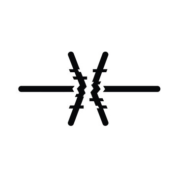 Broken connection symbol line abstract