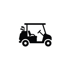 Fototapeta premium Golf cart with clubs vehicle transportation