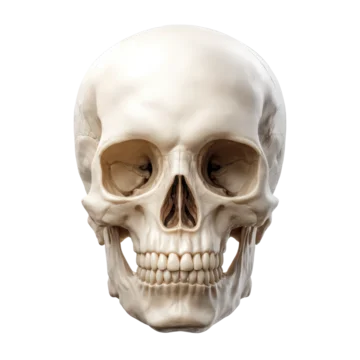 Classic human skull bone structure isolated design on transparent background