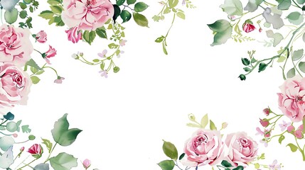 Artistic Foundations: Versatile Floral Border Design Material &ndash; Intricate Vector Illustrations of Roses, Lilies, and Vines, High-Resolution PNGs with Transparent Backgrounds