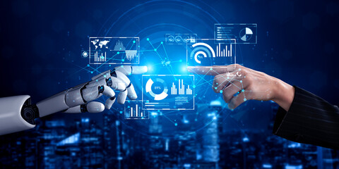 AI artificial intelligence drives data analytics with predictive models, smart dashboards, and virtual assistant insights for data-driven business decisions. Vouch