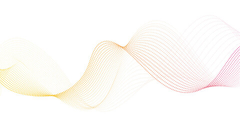 Wavy stripes on white background isolated. Digital energy waves technology concept. Digital frequency track equalizer. smooth flowing wave dots halftone lines dynamic gold isolated on transparent