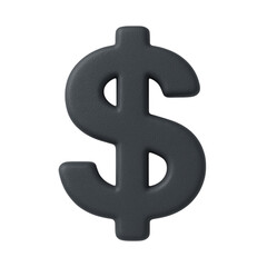 Obraz premium 3D black dollar sign symbol. finance money currency business banking and economy concept