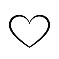 Black outline heart shape symbol love