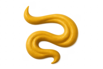 Smooth mustard zigzag forming an s shape on transparent background