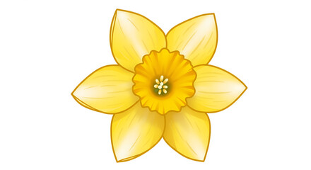 Obraz premium Yellow Daffodil Flower with White Petals in Spring Bloom, Fresh Daffodil Blossom, Garden Flower Photography, Colorful Seasonal Flower, Botanical Illustration