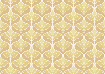 Damask leaves seamless pattern. Vector retro style background print. Decorative flower texture.