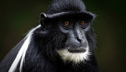 Obraz premium Blackandwhite colobus monkey portrait.