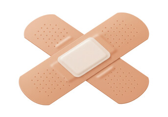 Isolated Crossed Adhesive Bandages First Aid