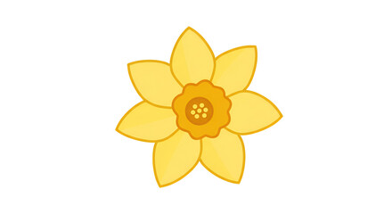 Daffodil Flower with Trumpet Shape, Blooming in Natural Setting, Spring Garden, Botanical Illustration, Flower Photography