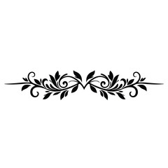 Black floral ornamental divider decorative