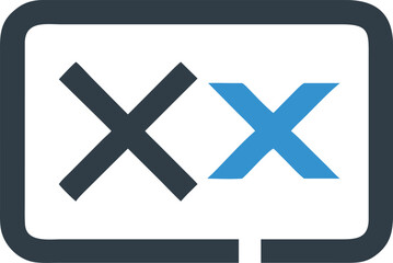 Obraz premium Two X marks in a rounded rectangle on black background