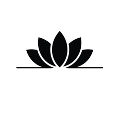 Black lotus flower emblem white