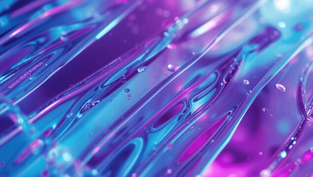 Microscopy Closeup of Etched Microfluidic Channels with Colored Liquid Flow