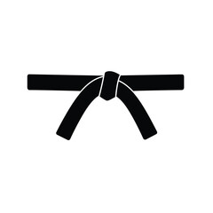 Black martial arts belt tied vector