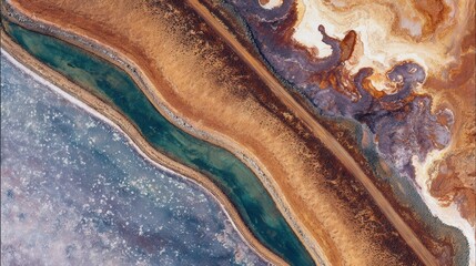 aerial view desert river road