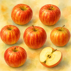 set of red apples of the Strifel variety