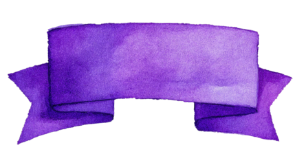 Purple watercolor ribbon banner