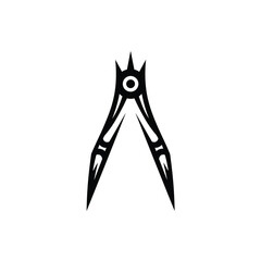 Black abstract geometric symbol vector