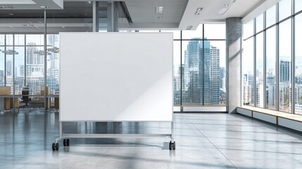 Spacious White Mobile Whiteboard for Versatile Presentations in Conference Rooms