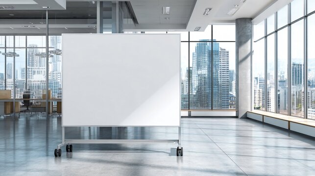 Spacious White Mobile Whiteboard for Versatile Presentations in Conference Rooms