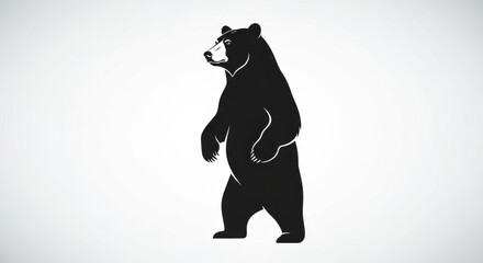 Majestic bear silhouette standing tall on hind legs, a symbol of wildlife conservation and