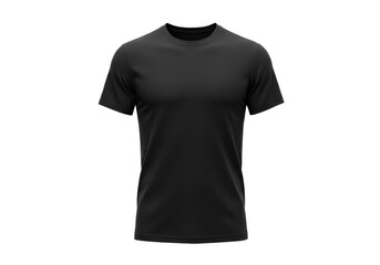 Isolated Blank Black T-Shirt Mockup on White Background