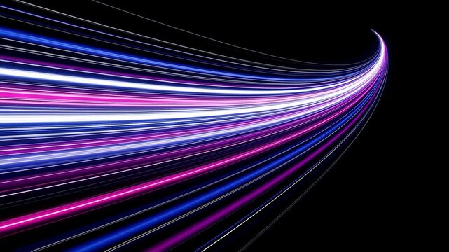 Abstract Neon Light Trails: Dynamic Speed and Energy