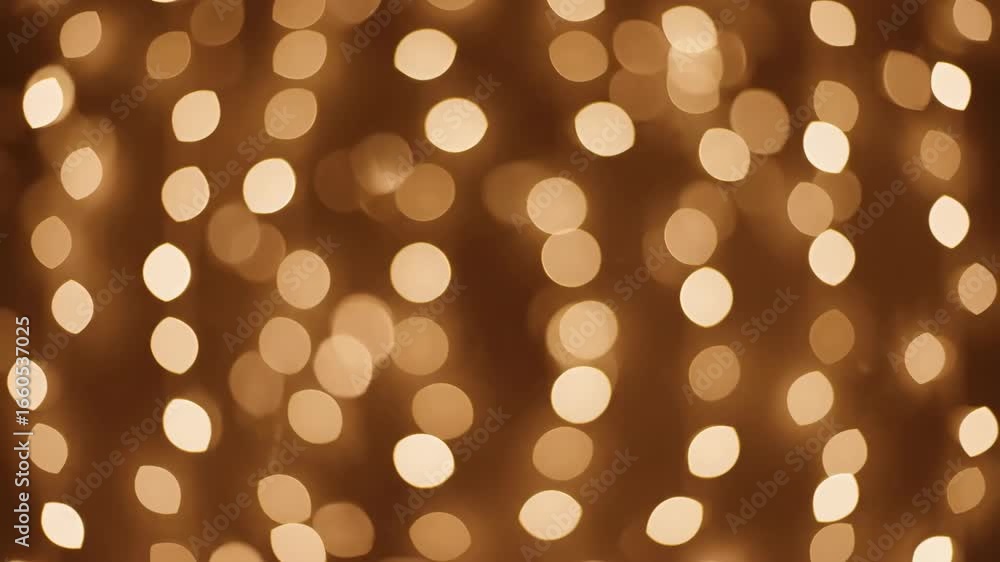 Poster warm gold bokeh lights background - abstract background of out-of-focus warm gold and bronze bokeh l