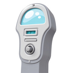 Fototapeta premium Parking meter with digital display and payment button in urban setting 