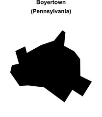 Boyertown (Pennsylvania) blank outline map