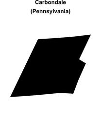 Carbondale (Pennsylvania) blank outline map