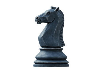 Isolated Black Chess Knight Piece for Strategy and Intellect Games © Eoin