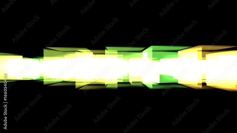 Poster abstract light trail with geometric shapes on a black background, creating a modern and futuristic d