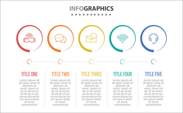 Vector Infographic design with icons and 5 options or steps. process diagram, flow chart, info graph, Infographics for business concept, presentations banner, workflow layout.