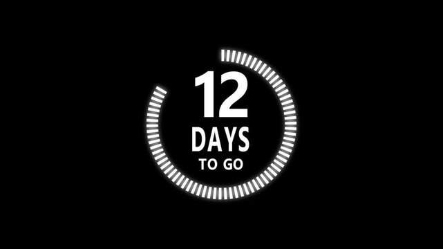 18 days to go, icon, stile, timer, countdown, Count time display with numbers , business, sale, label button , promotion clock signs business concept isolated on white background