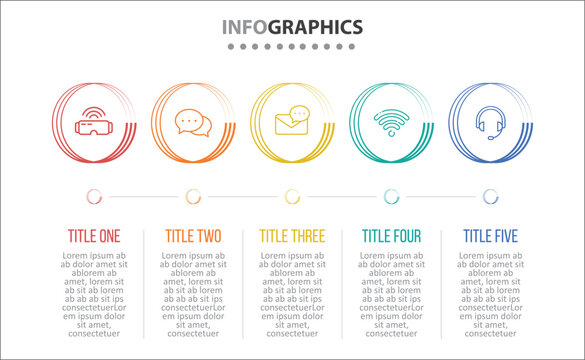 Vector Infographic design with icons and 5 options or steps. process diagram, flow chart, info graph, Infographics for business concept, presentations banner, workflow layout.