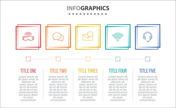 Vector Infographic design with icons and 5 options or steps. process diagram, flow chart, info graph, Infographics for business concept, presentations banner, workflow layout.