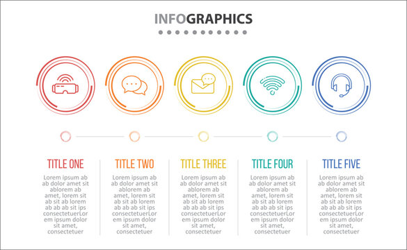 Vector Infographic design with icons and 5 options or steps. process diagram, flow chart, info graph, Infographics for business concept, presentations banner, workflow layout.