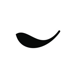 Black curved shape abstract simple