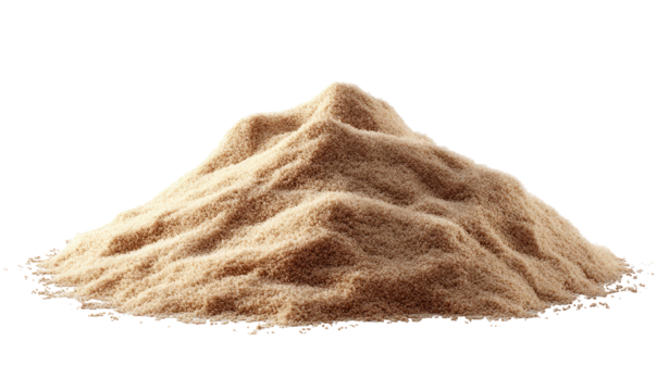 A mound of light beige sand