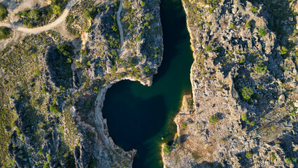A gorge in the Kimberly region in Western Australia, seen from above