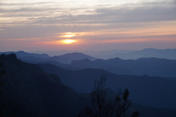 sunrise in the mountains