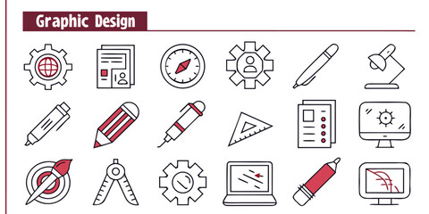 Minimal line icons for data analysis and business growth