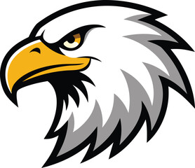 Obraz premium Bold outline bald eagle head mascot vector illustration for logos and branding vector